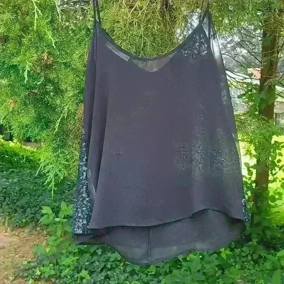 zara NWOT black sequins top  size xs - Picture 8 of 10